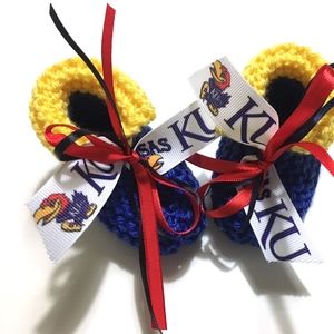 University Of Kansas JAYHAWKS Baby Booties *NEW*